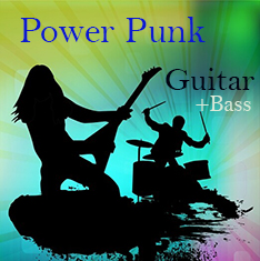 Power punk guitar loop and bass loop library.